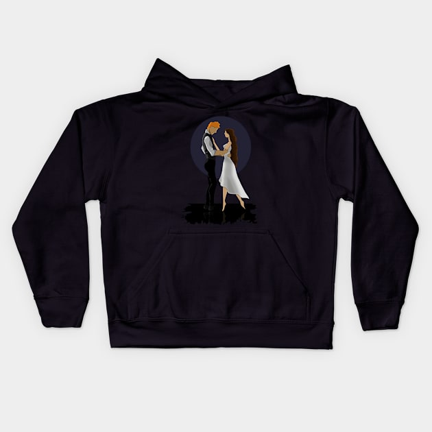 DANCING UNDER THE LIGHT OF A THOUSAND STARS Kids Hoodie by Juanpe